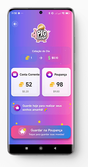O primeiro banco do seu filho: diversão com responsabilidade financeira.